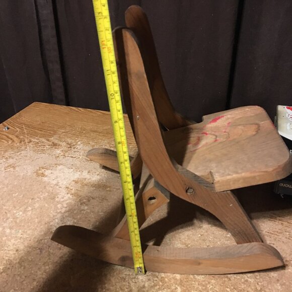 VINTAGE WOODEN ROCKING CHAIR FOR DOLLS FOLDING - Picture 7 of 8